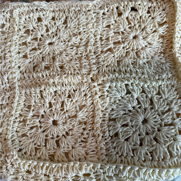 Kiss See Straw Packable Large Mesh Woven Tote Hobo Boho Bag - Picture 2 of 7